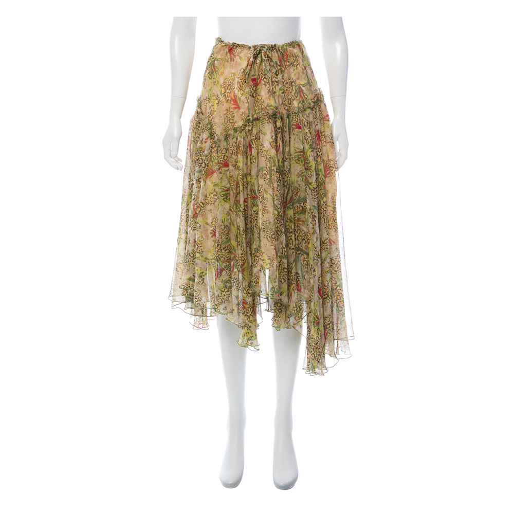 DIANE VON FURSTENBERG  silk midi full skirt